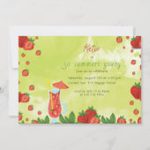Coctail de fraise Invitation d'anniversaire (Devant)