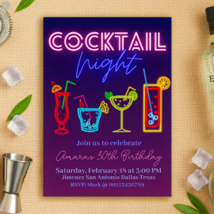 Coctail Night - Neon Drink Kaart