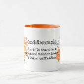 Coddiwomple Orange Gris Fleurs Mug (Centre)