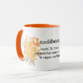 Coddiwomple Orange Gris Fleurs Mug (Devant gauche)