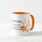 Coddiwomple Orange Gris Fleurs Mug (Devant droit)