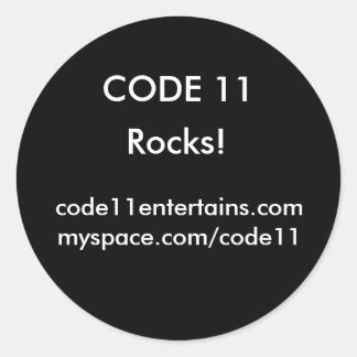 CODE 11 blk/wht ronde stickers