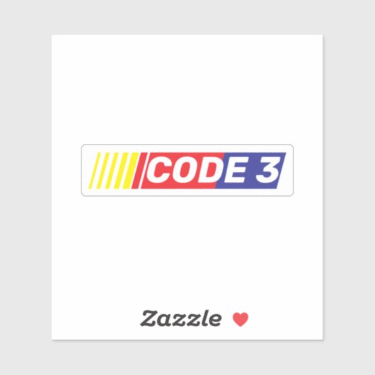 CODE 3 Respons EMS 911 Humor Sticker (Vel)