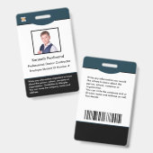 Code à barres de la carte d'identité Badge photo (Front & Back)