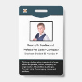 Code à barres de la carte d'identité Badge photo (Front)