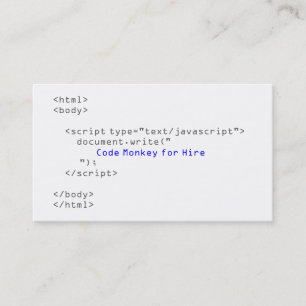 Code aap javascript visitekaartje