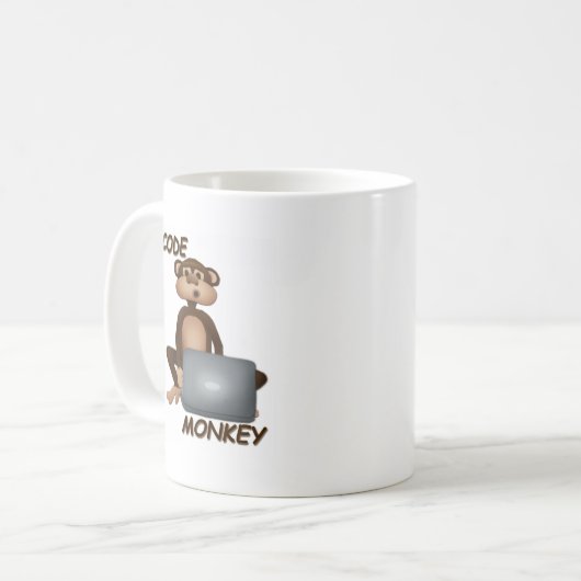 Code aap koffiemok (Voorkant links)