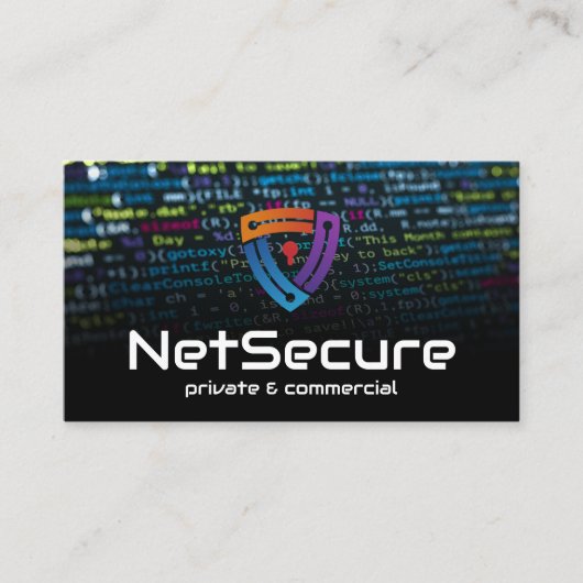 Code Achtergrond | Online Secure Key Hole-Logo Visitekaartje (Voorkant)