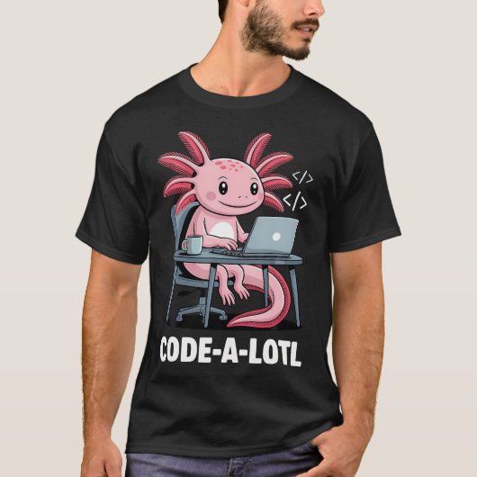 Code-Alotl Grappige Axolotl Voor T-shirt (Voorkant)