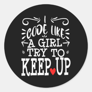 Code als een computer programmeur codeerder ronde sticker