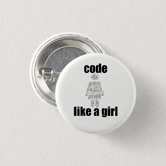 Code als een Girl Button (Voorkant /achterkant)