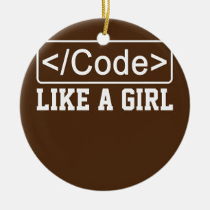 Code als een Girl Coder Programmer Keramisch Ornament