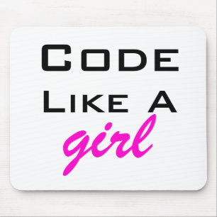 Code als een Girl Mousepad Muismat