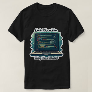 Code als een grappige programmeur t-shirt