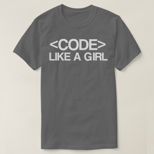 Code als een meisje - coder, geek, programmering t-shirt (Design voorkant)