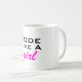 Code als een meisjesMok Koffiemok (Voorkant rechts)