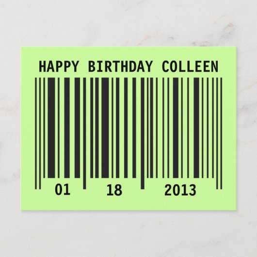 Code-barres Carte postale Joyeux anniversaire (Devant)