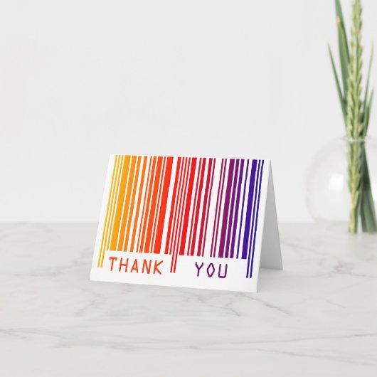 Code-barres coloré Merci Carte de note (Devant)