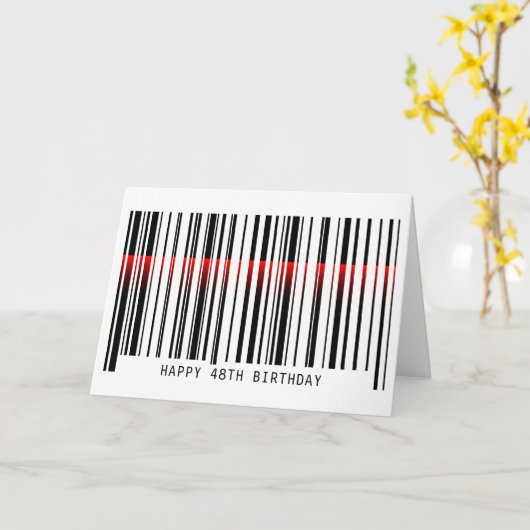 Code-barres du 48e anniversaire avec carte laser (Fleur jaune)