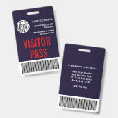 Code-barres du badge visiteur de la société person (Avant & arrière)