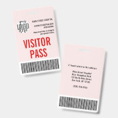 Code-barres du badge visiteur de la société person (Avant & arrière)