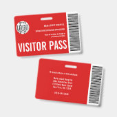 Code-barres du badge visiteur de la société person (Avant & arrière)