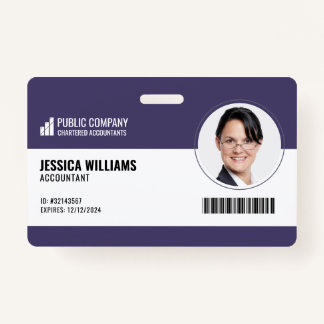 Code-barres moderne Code employé Badge d'ID employ