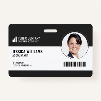 Code-barres moderne Code employé Badge d'ID employ