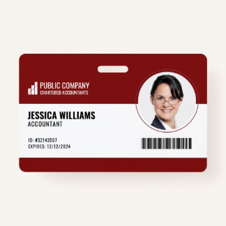 Code-barres moderne Code employé Badge d'ID employ
