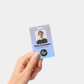 Code-barres photo employé Logo Nom Dégradé Badge (Manuel / portable)