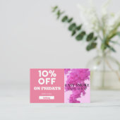 Code bijzondere vorm van vrijdentekort visitekaartje (Staand voorkant)