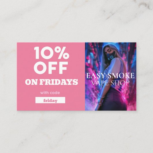 Code bijzondere vorm van vrijdentekort visitekaartje (Voorkant)