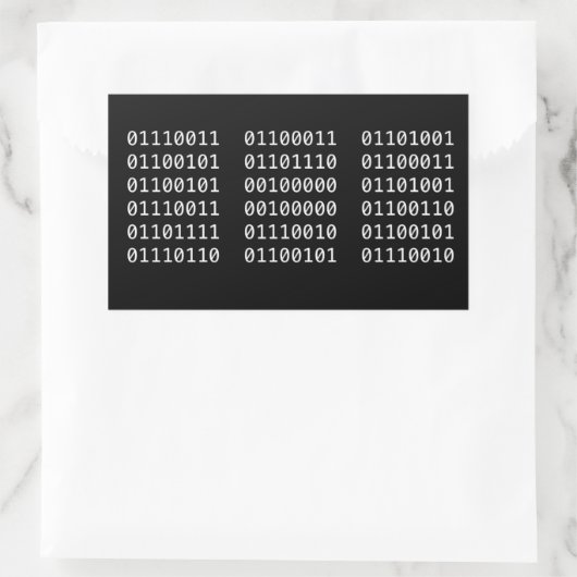 Code binaire autocollant (Sac)