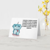 Code binaire Bonne carte d'anniversaire - Robot (Fleur jaune)