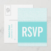 Code binaire Chic geek Carte postale RSVP, Aqua (Devant / Derrière)
