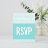 Code binaire Chic geek Carte postale RSVP, Aqua (Debout devant)