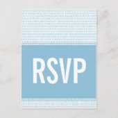 Code binaire chic geek carte postale RSVP, bleu (Devant)