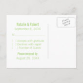 Code binaire Chic geek Carte postale RSVP, Vert (Dos)