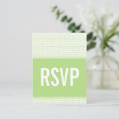 Code binaire Chic geek Carte postale RSVP, Vert (Debout devant)