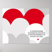 Code binaire Je vous aime poster coeur Geek (Devant)