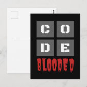 CODE Blooded Coded Computer Programmer Funny Briefkaart (Voorkant / Achterkant)