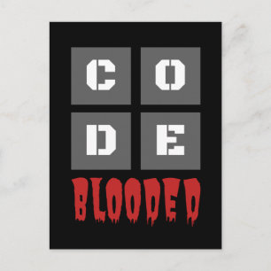 CODE Blooded Coded Computer Programmer Funny Briefkaart
