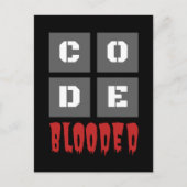 CODE Blooded Coded Computer Programmer Funny Briefkaart (Voorkant)