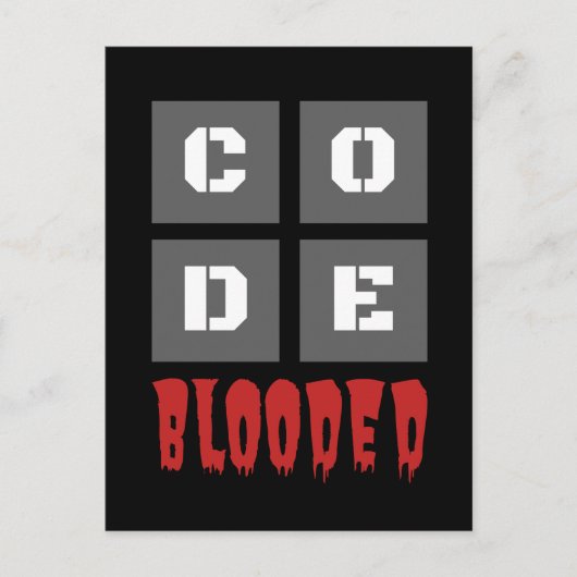CODE Blooded Coded Computer Programmer Funny Briefkaart (Voorkant)