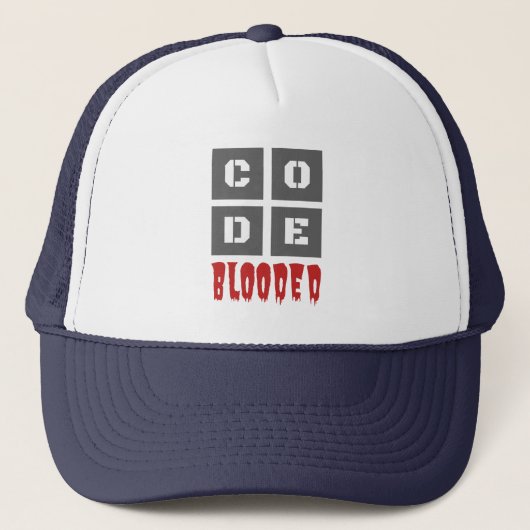 CODE Blooded Coded Computer Programmer Funny Trucker Pet (Voorkant)