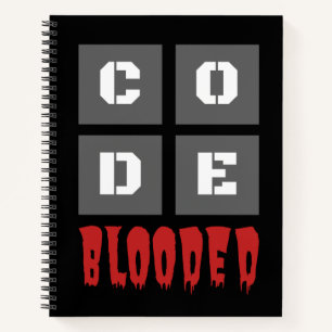 Code Blooded Coding Computer Programming Funny Notitieboek