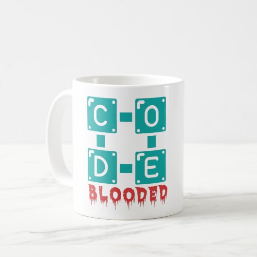 CODE BLOODED - PROGRAMMER KOFFIEMOK (Voorkant links)