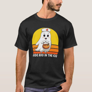 Code Boo in De IC-Verpleegster Halloween Verpleegs T-shirt