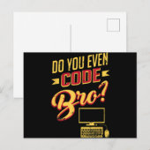 Code Bro Funny Software Engineer Aankondigingskaart (Voorkant / Achterkant)