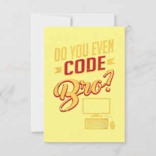 Code Bro Funny Software Engineer Bedankkaart